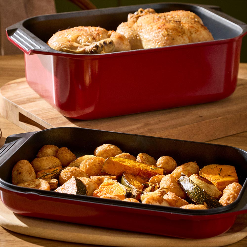 Bessemer Non Stick Roaster & Grill 34cm Red