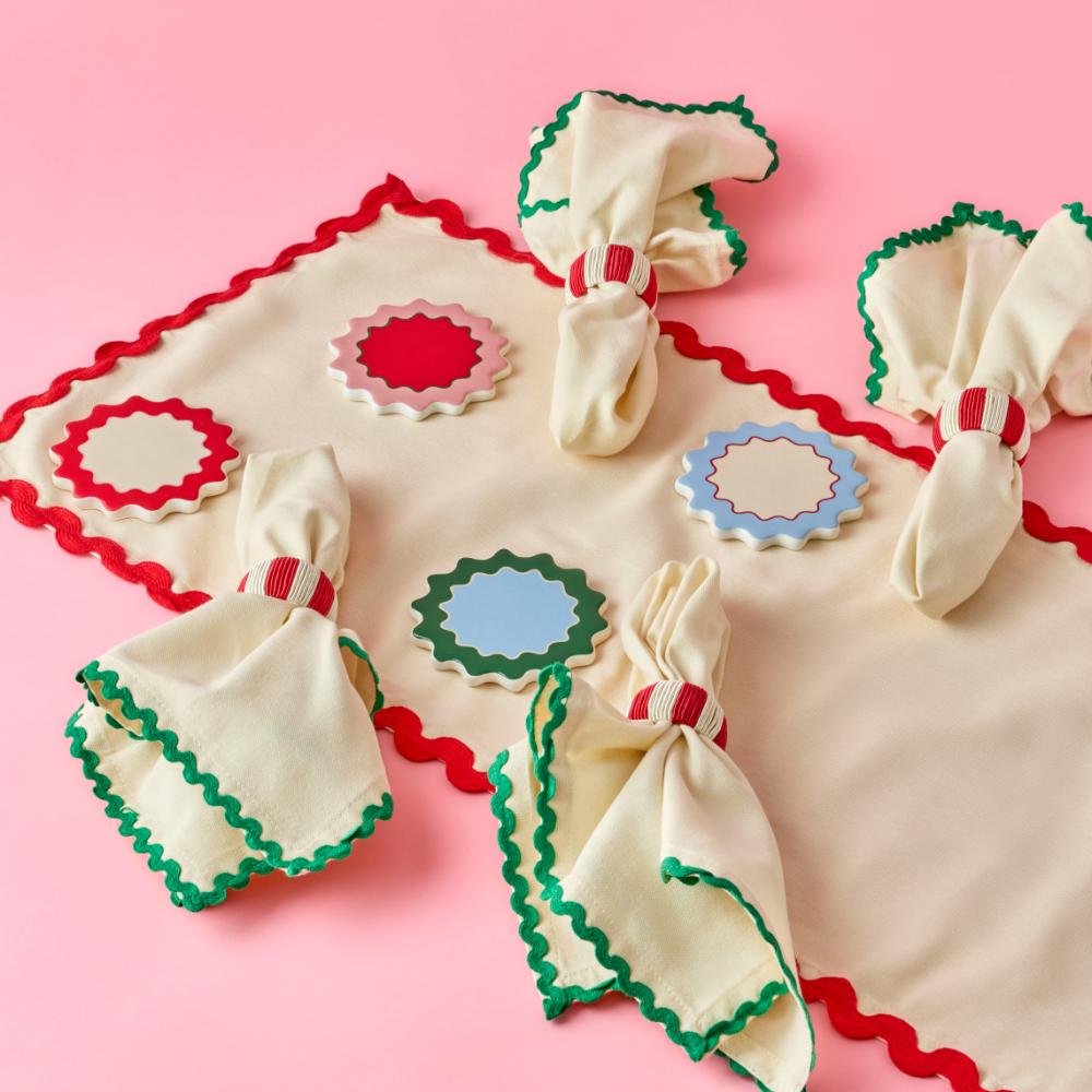 Ambrosia Santas Workshop Set of 4 Napkin Rings