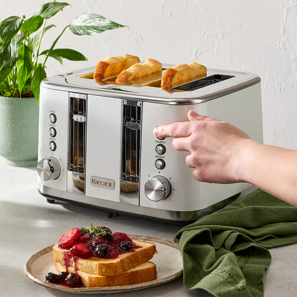 Baccarat The Brekkie Slice 4 Slice Toaster White