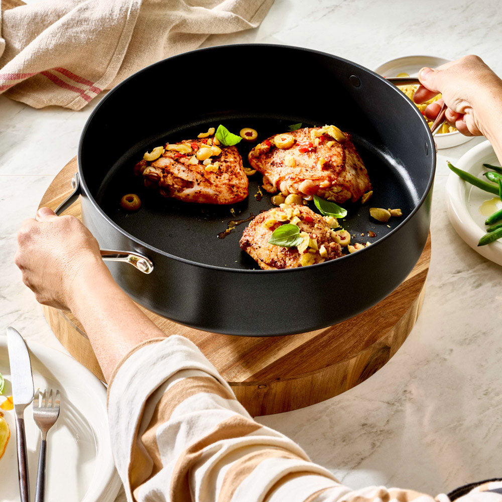 Baccarat iD3 Hard Anodised Saute Pan With Lid 32cm