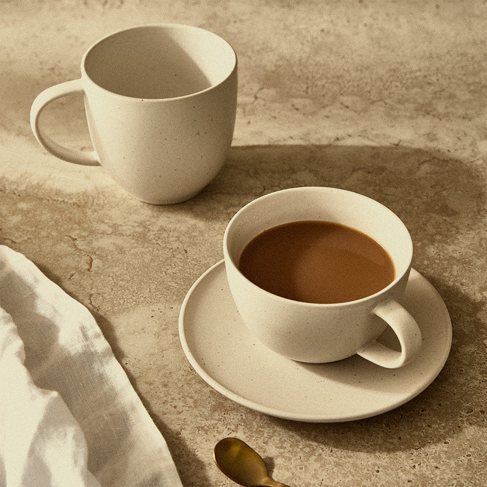 Salt & Pepper Milan Teacup & Saucer 280ml Set of 6