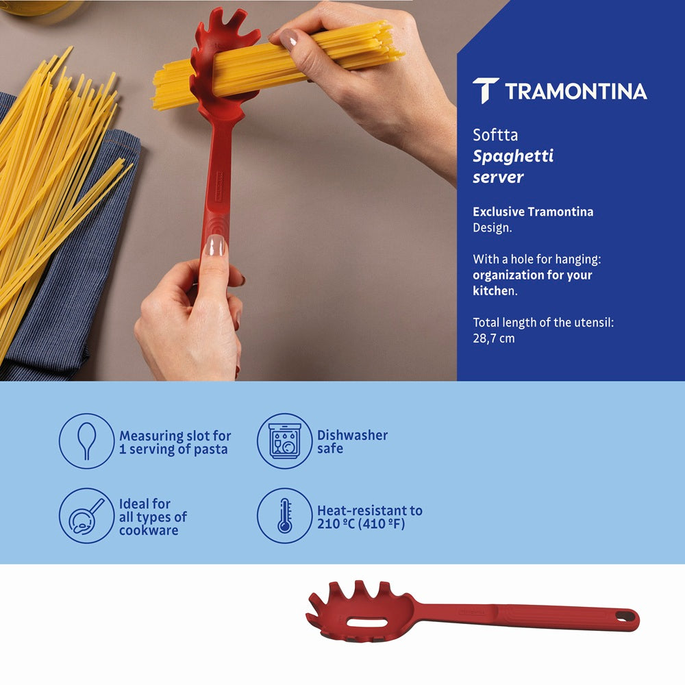 Tramontina Soffta Pasta Spoon Red