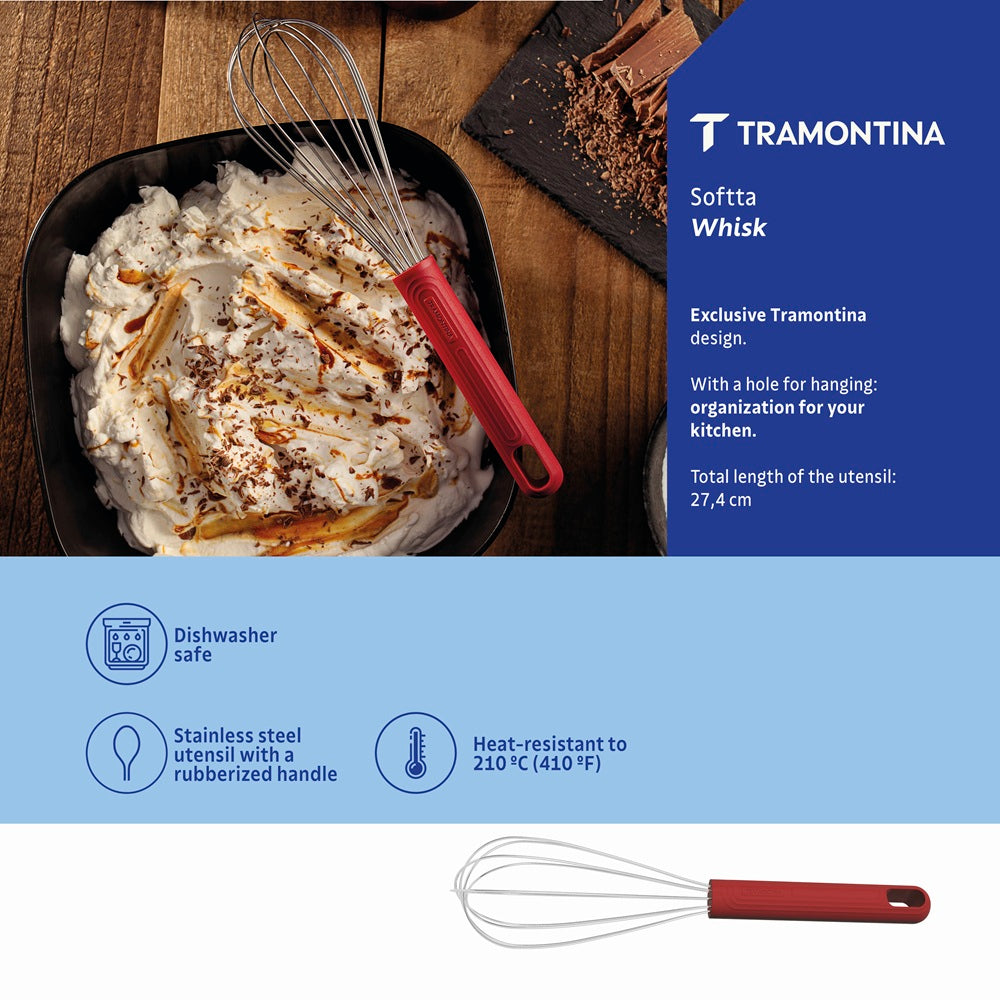 Tramontina Soffta Whisk Red