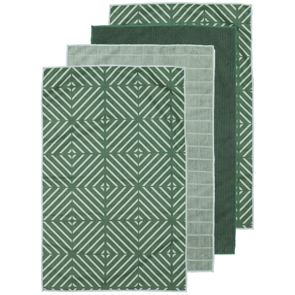 Ladelle Benton Set of 4 Microfibre Kitchen Towels