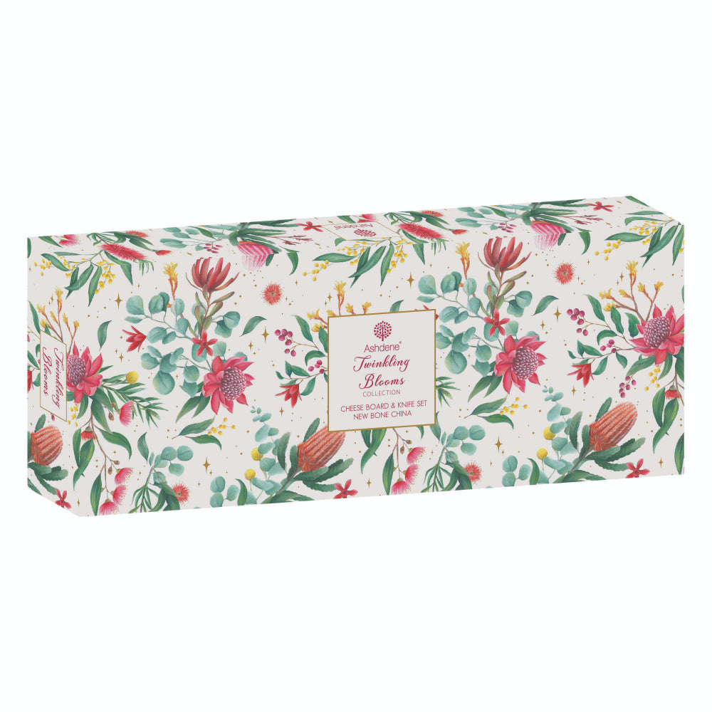 Ashdene Twinkling Blooms Platter & Cheese Knife Set