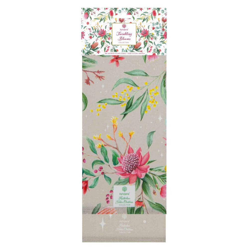 Ashdene Twinkling Blooms Set Of 2 Kitchen Towels