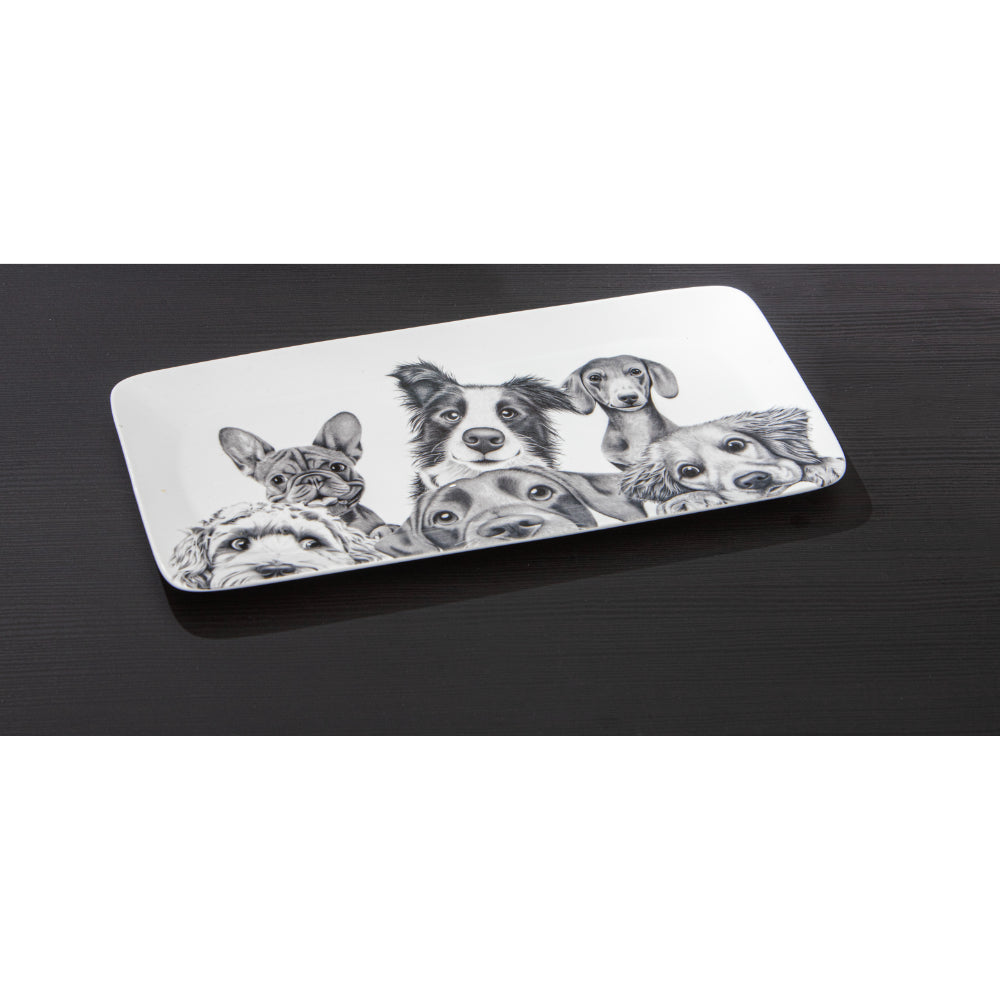 Ashdene Peeking Pups Rectangle Platter