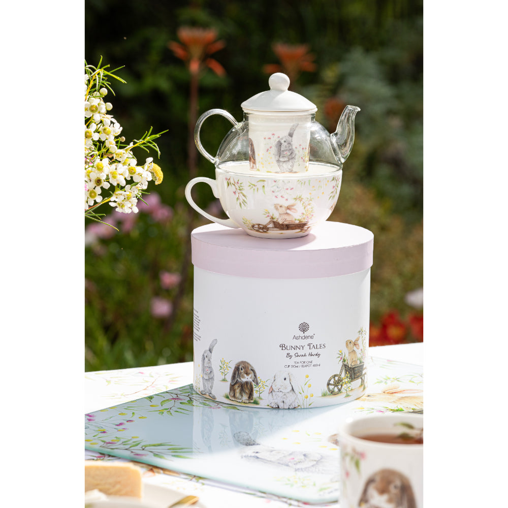 Ashdene Bunny Tales Glass Top Tea For One