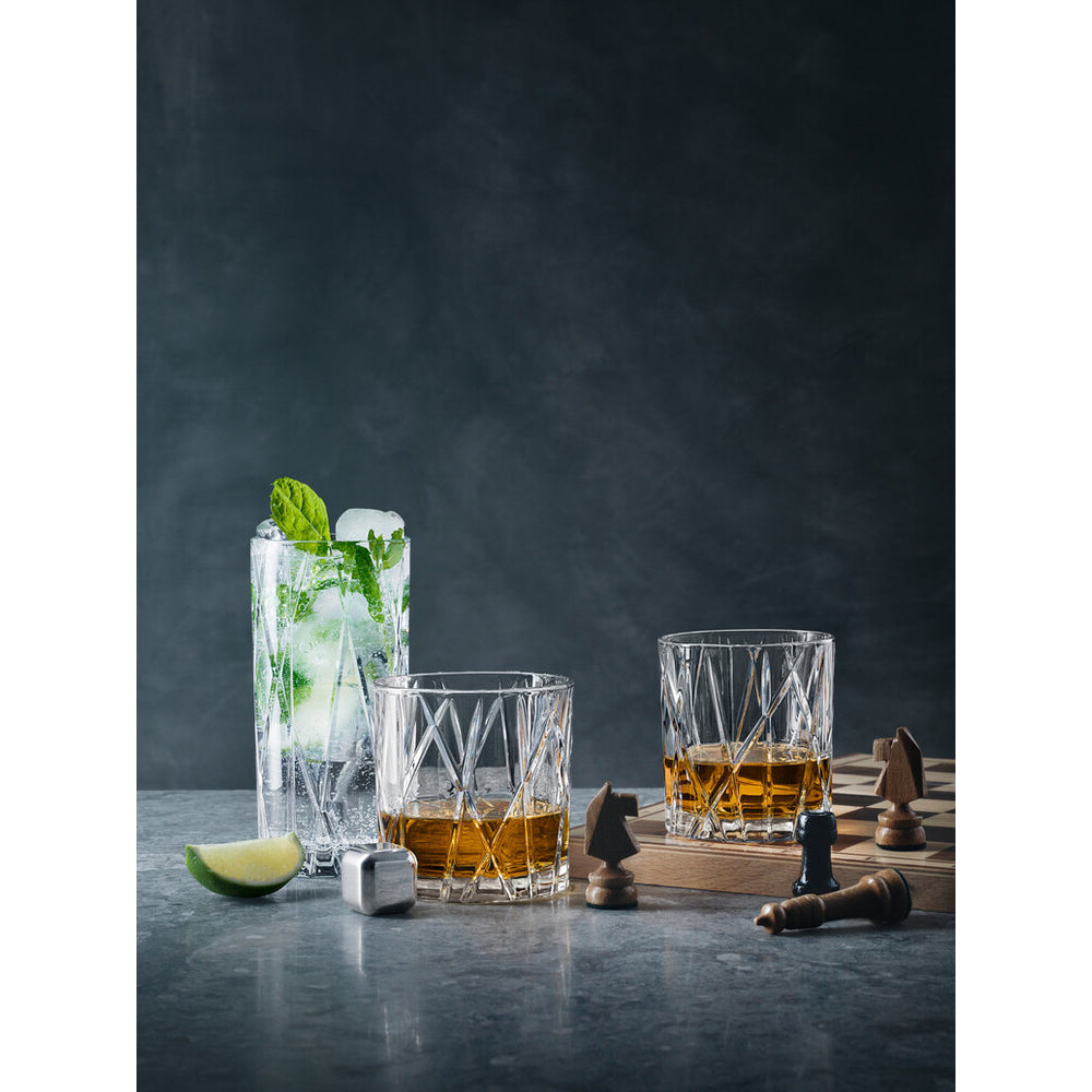 Orrefors Set Of 4 City Highball Glasses 370ml