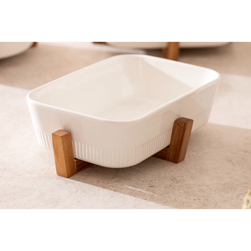 Ladelle Alto Oven To Table 30cm Rectangle Rib Dish With Trivet