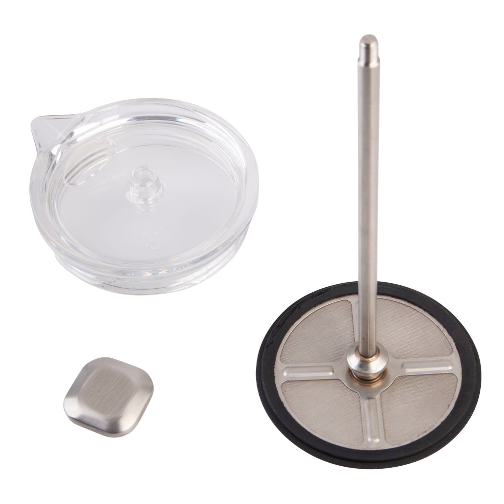 Oasis Stainless Steel Double Wall Insulated Coffee Press 8 Cup Black