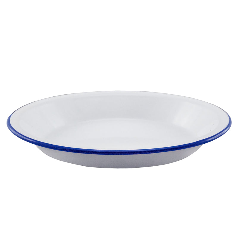Falcon Round Pie Plate 25cm White & Blue