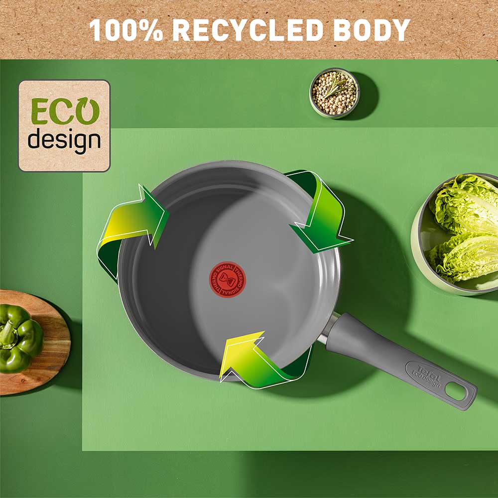 Tefal Revive Ceramic Induction Non-Stick Saute Pan and Lid 24cm infographic at Robins Kitchen