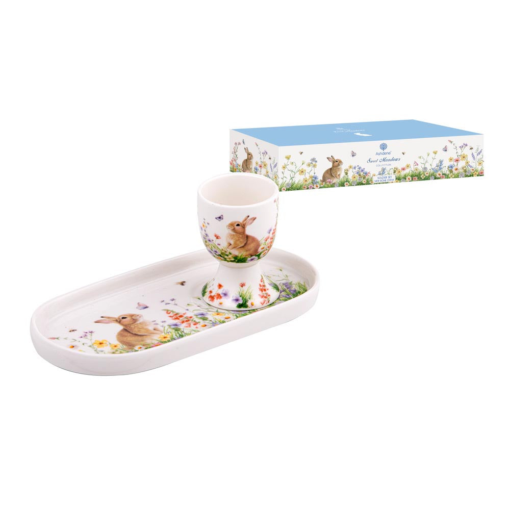 Egg cup and plate set - Ashdene Sweet Meadows Soldier Set at Robins Kitchen
