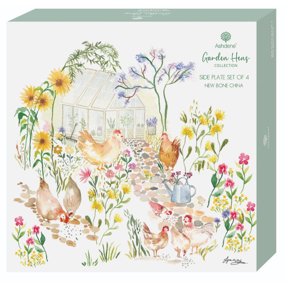 Ashdene Garden Hens Set of 4 Side Plates