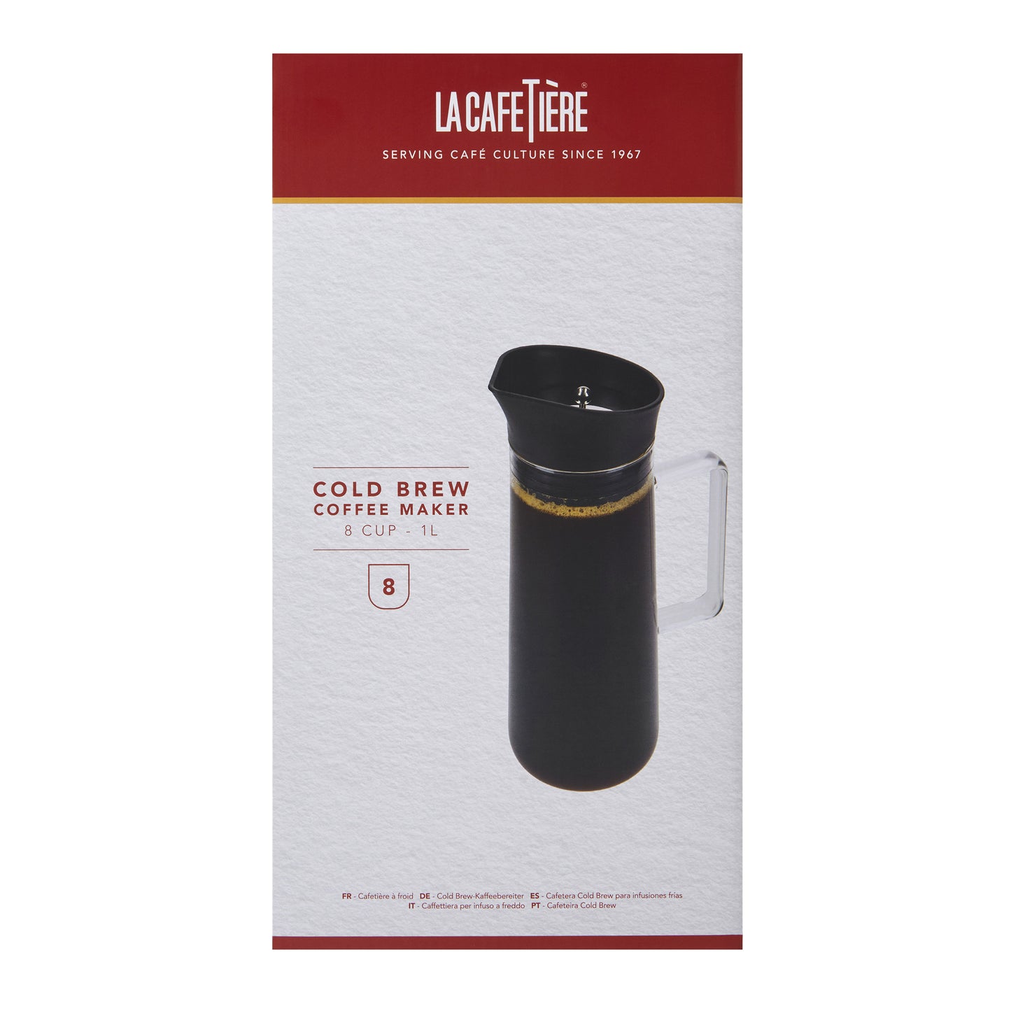 La cafetiere Glass Cold Brew Coffee Maker 1L