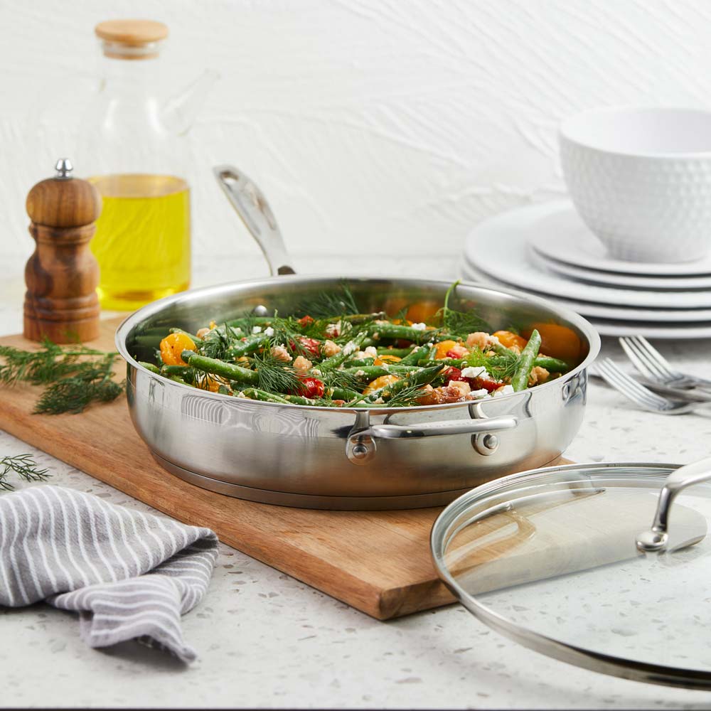 Baccarat iconiX Stainless Steel Saute Pan with Lid 28cm at Robins Kitchen