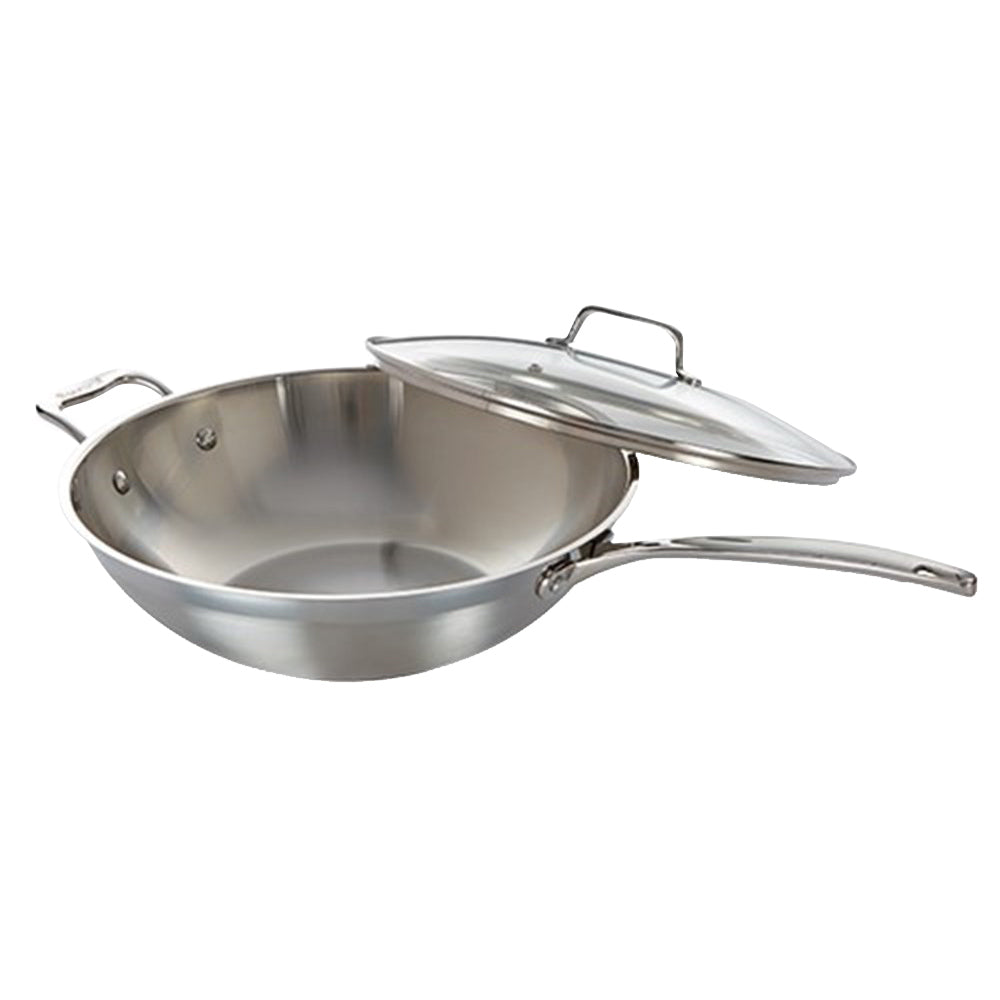 Baccarat iconiX Stainless Steel Wok with Lid & Helper Handle 32cm at Robins Kitchen