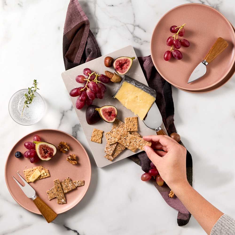 Marble Serving Board with 3 Cheese Knives and charcuterie - Robins Kitchen