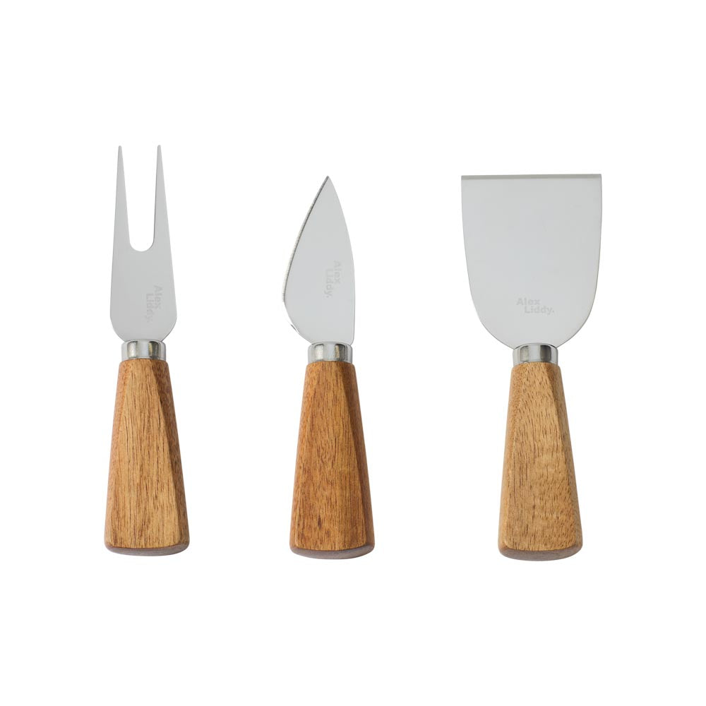 Alex Liddy Slate & Co Marble Serving Board with Set of 3 Cheese Knives