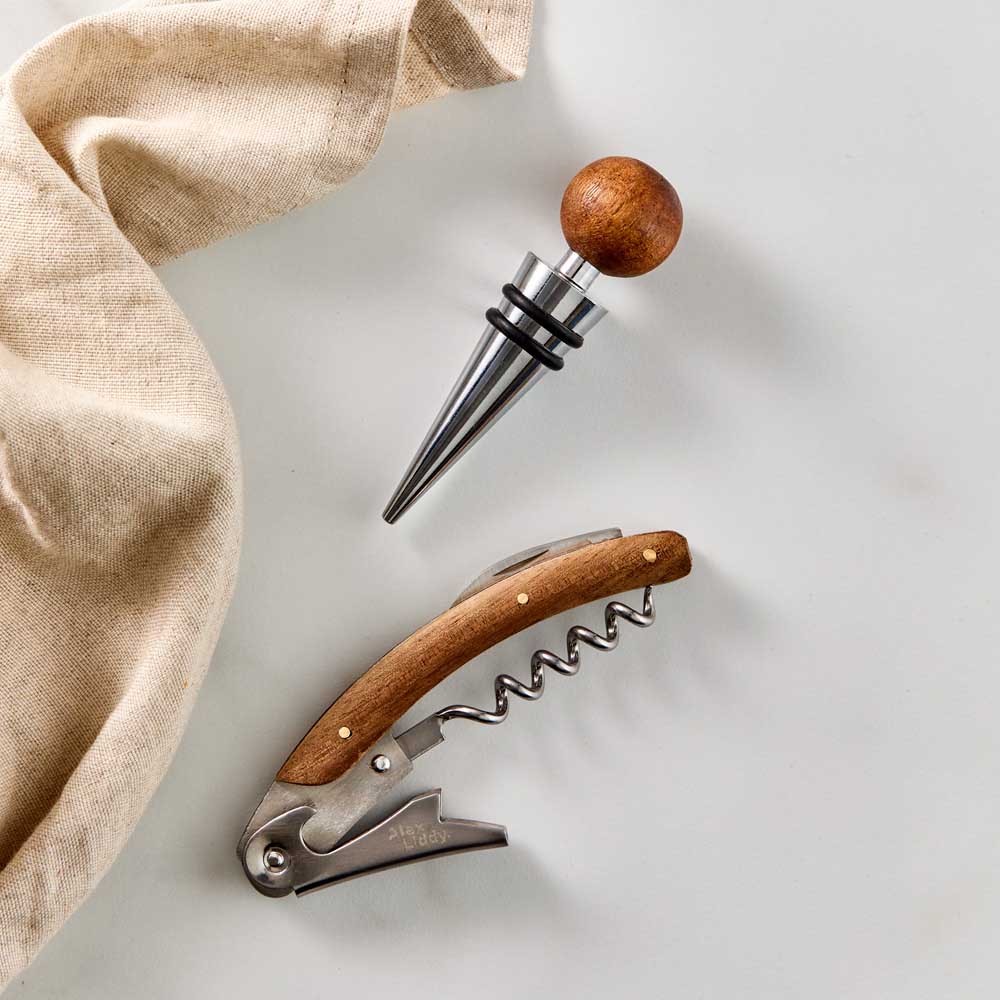 Alex Liddy Slate & Co Wood Bottle Opener and Bottle Stopper Set - Robins Kitchen