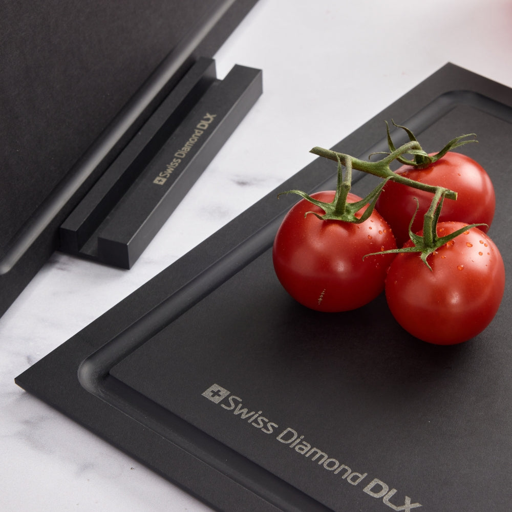 Swiss Diamond Premium Set Of 3 Wood Fibre Cutting Boards With Stand