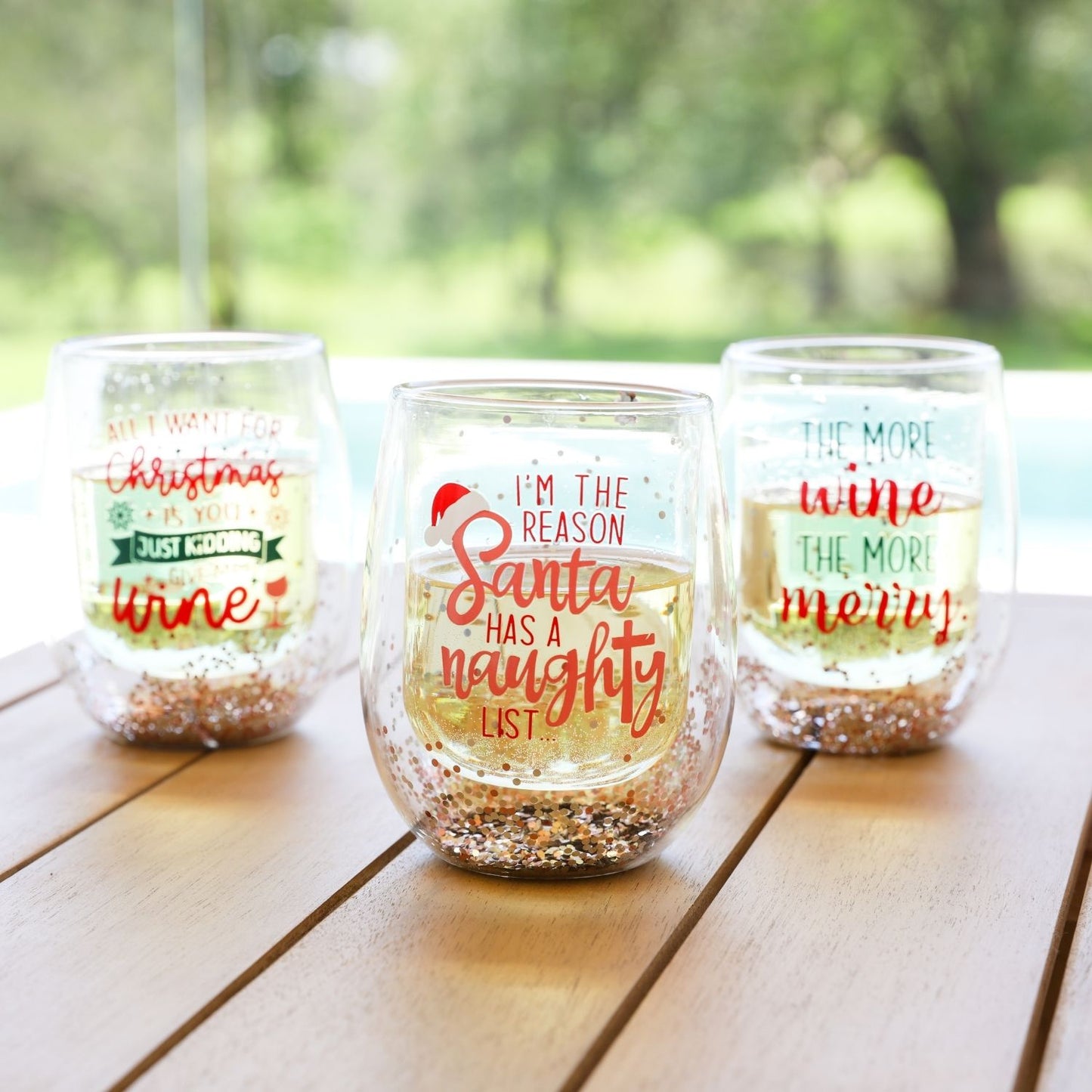 Splosh Christmas Naughty Stemless Glass