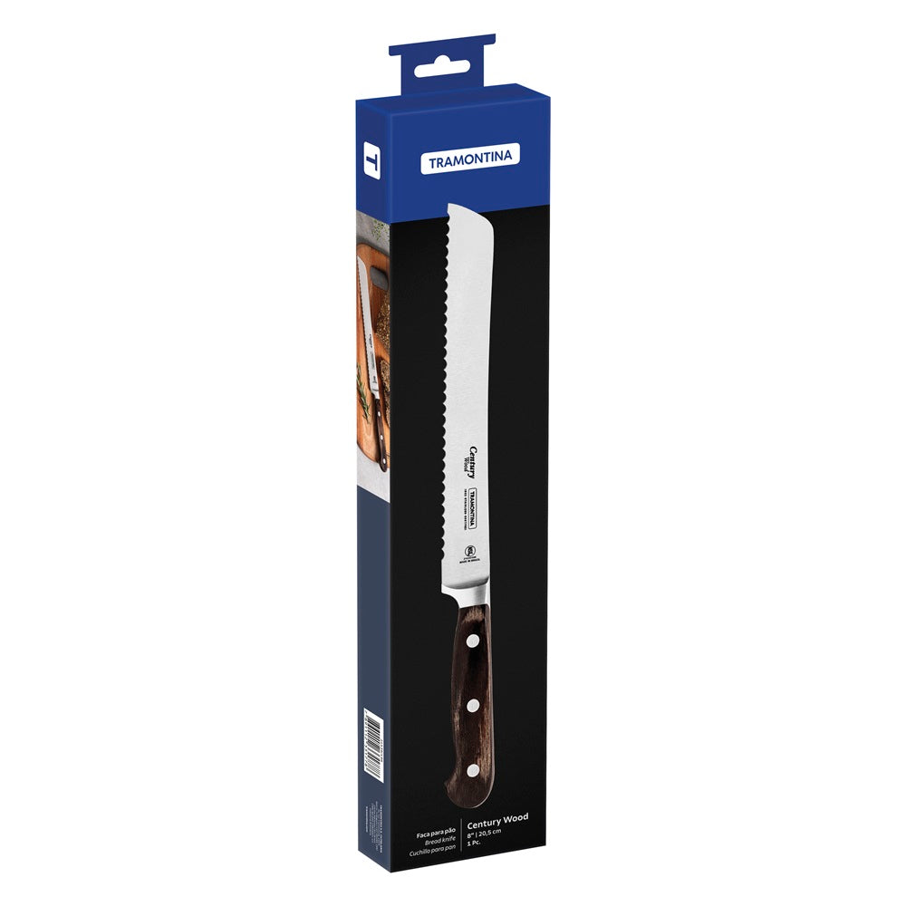 Tramontina Century Wood Forged Bread Knife 8 Inch - Robins Kitchen
