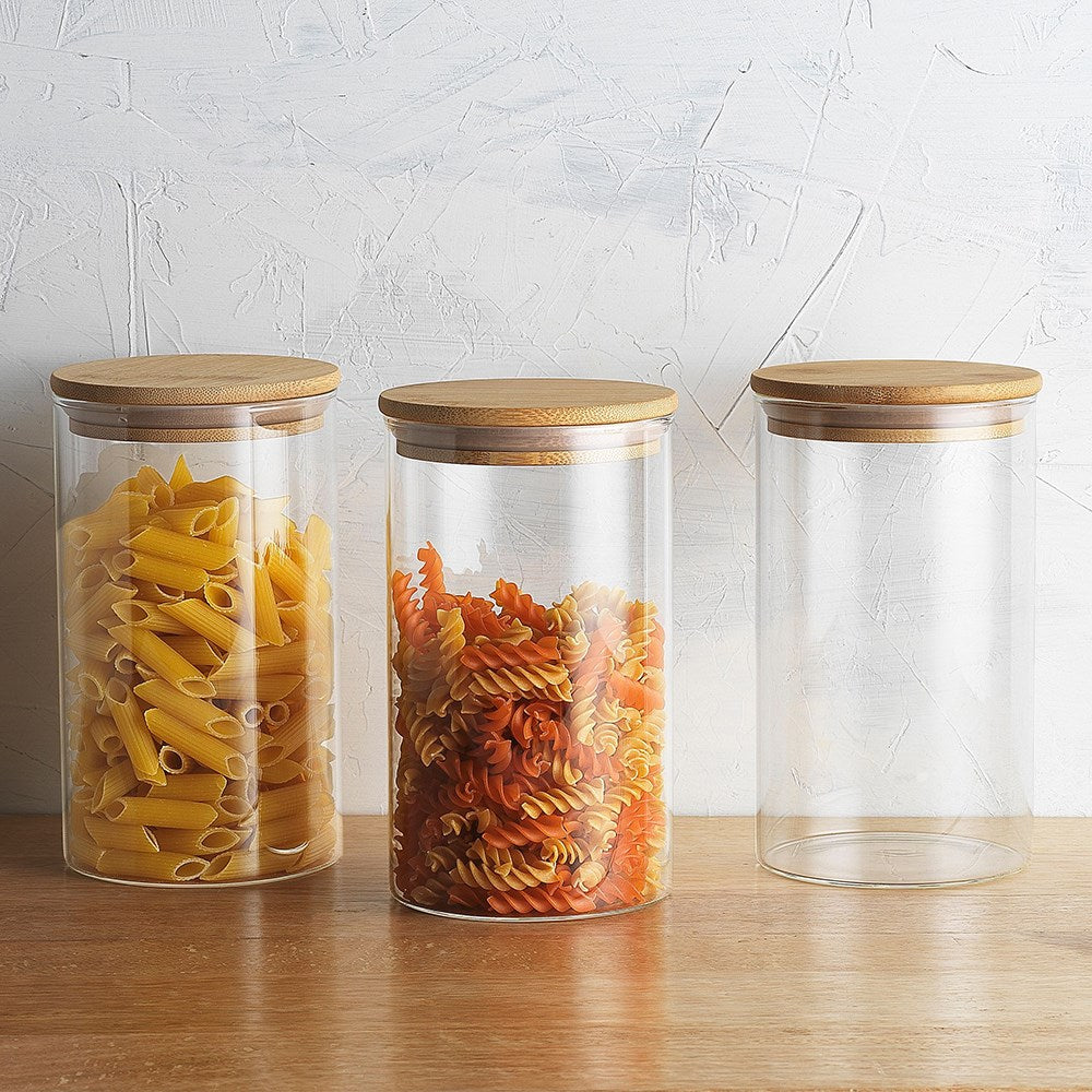 Ecology Pantry Round Glass Canisters 17.5cm Set of 3