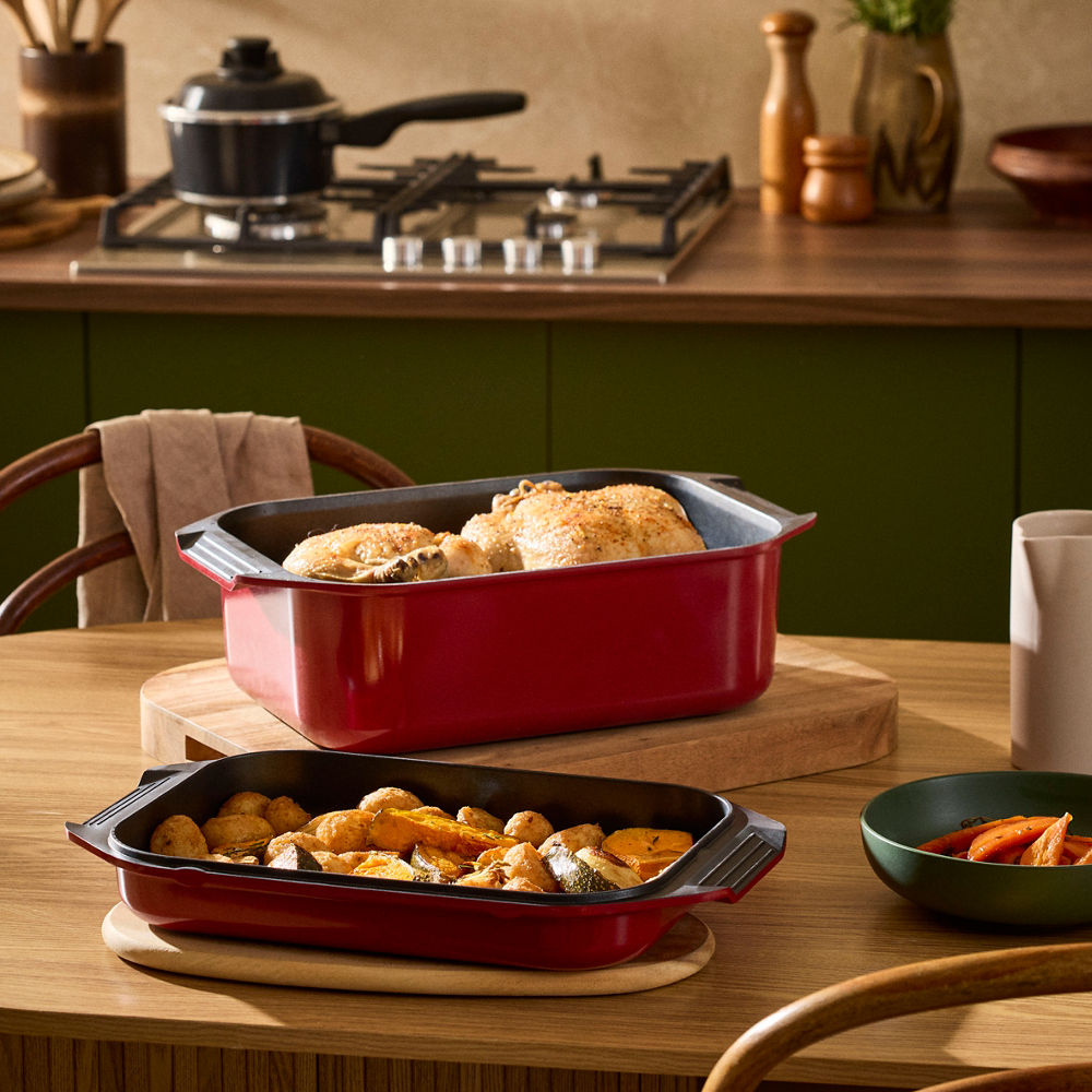 Bessemer Non Stick Roaster & Grill 34cm Red