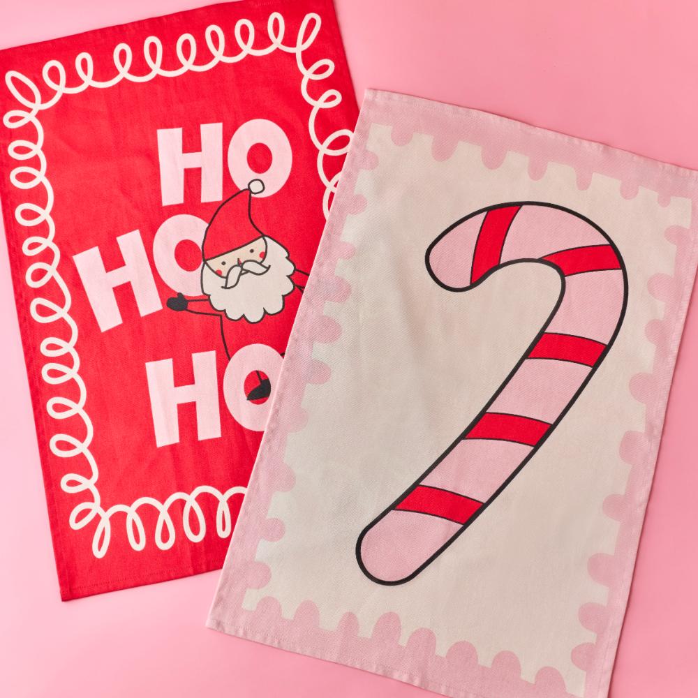 Ambrosia Santas Workshop Set of 2 Tea Towels