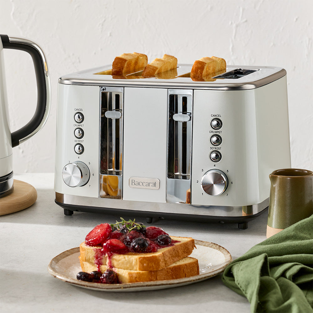 Baccarat The Brekkie Slice 4 Slice Toaster White