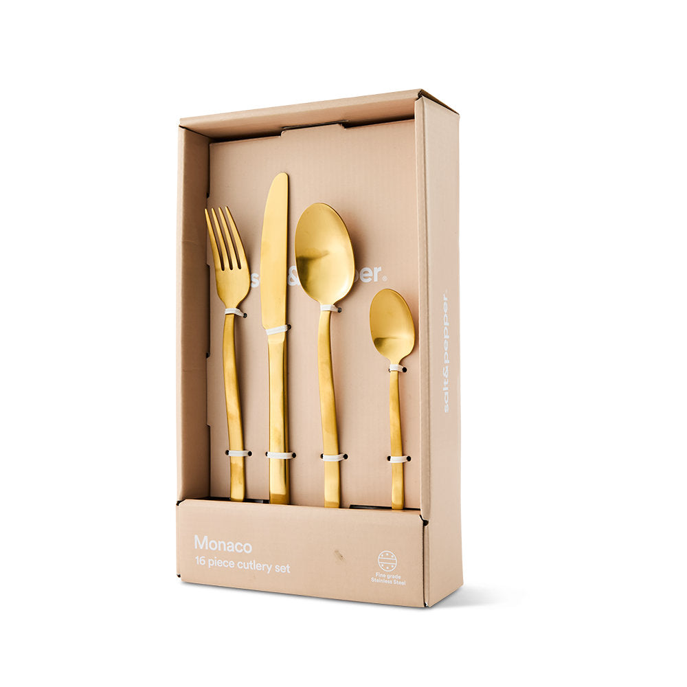 Salt & Pepper Monaco Cutlery Set - 16 Piece