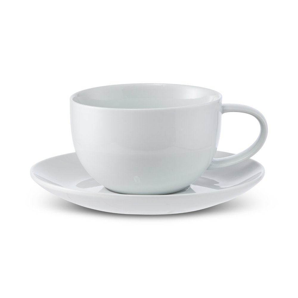 Salt & Pepper Coupe Teacup & Saucer 250ml
