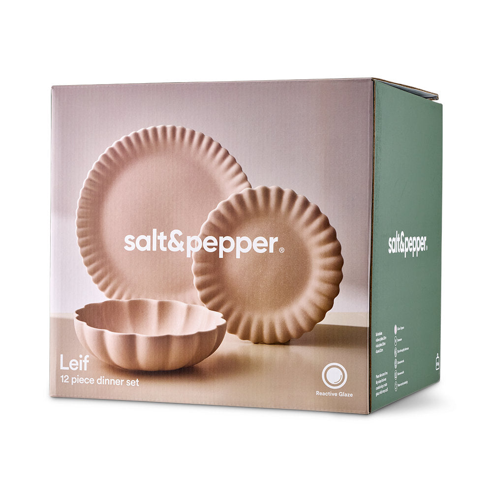 Salt & Pepper Leif 12 Piece Dinner Set Organza