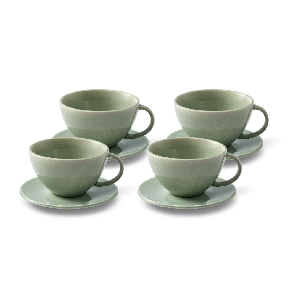 Salt & Pepper Riley Teacups & Saucers 360mL - Set of 4