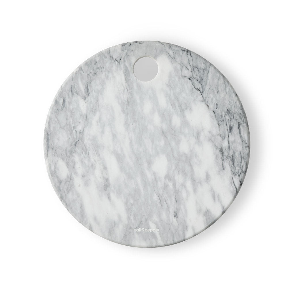 Salt & Pepper Riley Round Marble Platter