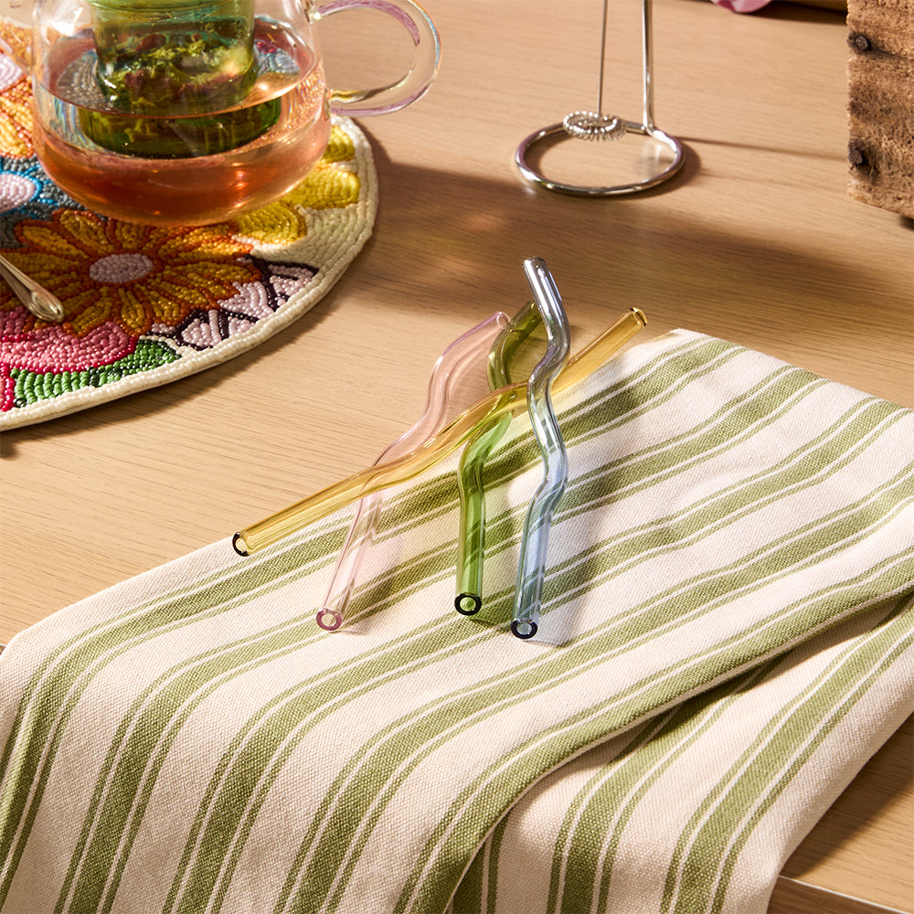 Alex Liddy Country Bloom Set Of 4 Glass Straws