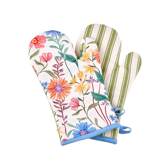Alex Liddy Country Bloom Set Of 2 Oven Gloves