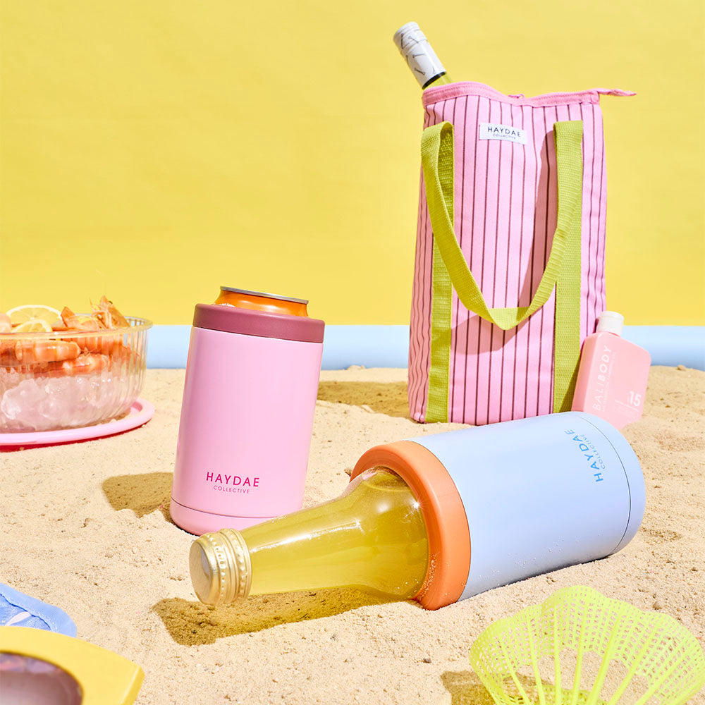 HAYDAE COLLECTIVE Wine Tote Stripe Pink