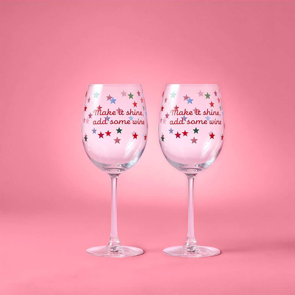 Ambrosia Santas Workshop Set of 2 Wine Glasses