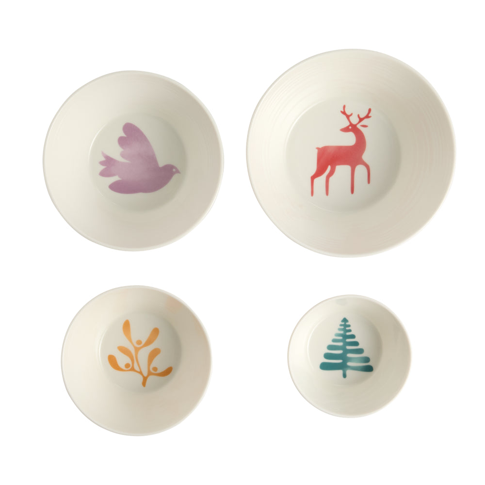 Royal Doulton 1815 Set Of 4 Christmas Stacking Bowls