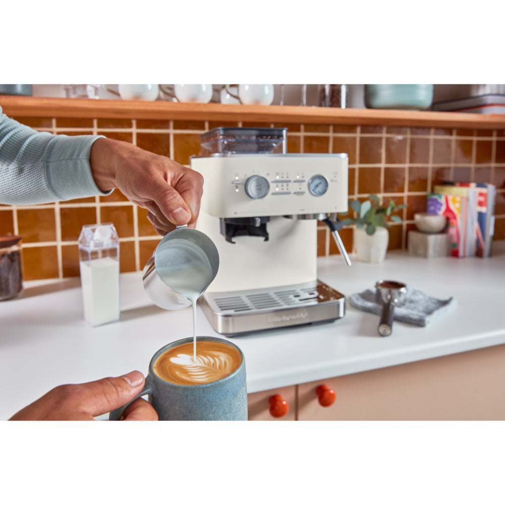 KitchenAid Semi Automatic Espresso Machine With Burr Grinder Porcelain