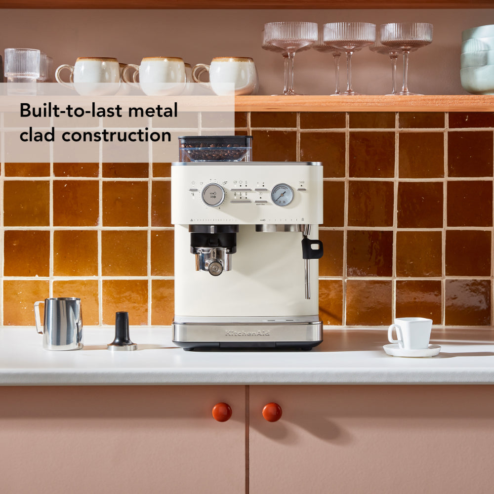 KitchenAid Semi Automatic Espresso Machine With Burr Grinder Porcelain