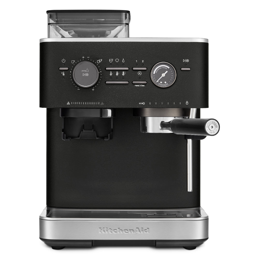 KitchenAid Semi Automatic Espresso Machine With Burr Grinder Cast Iron Black