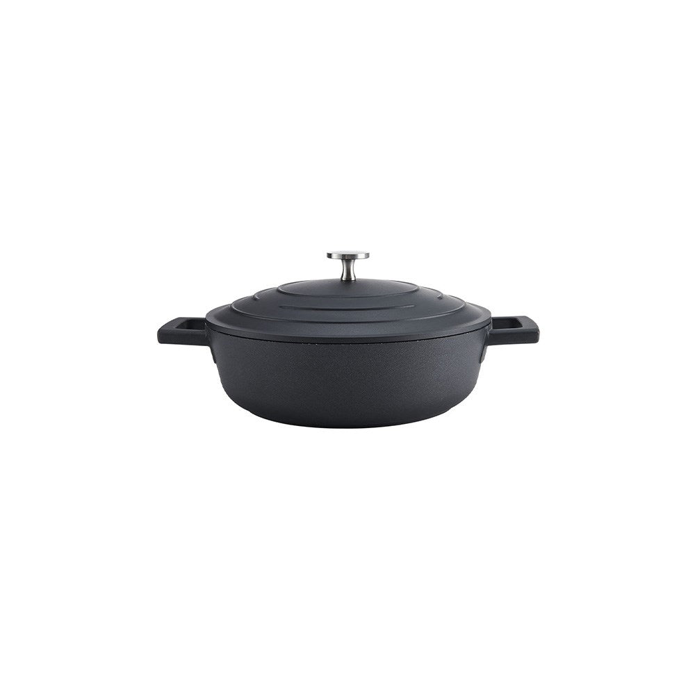 Mastercraft Shallow Casserole Dish Cast Aluminium 32cm Black