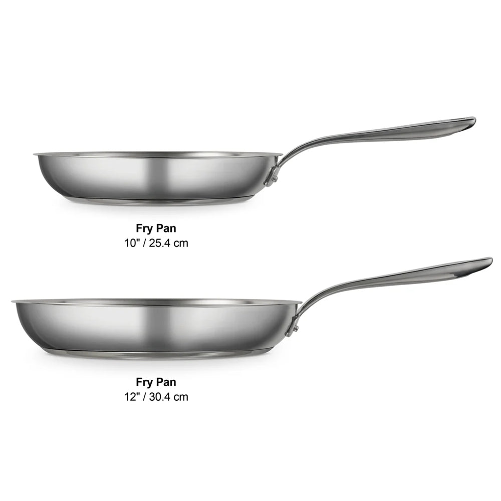 Tramontina Tempo Stainless Steel 2 Piece Frying Pan Set 25cm & 30cm