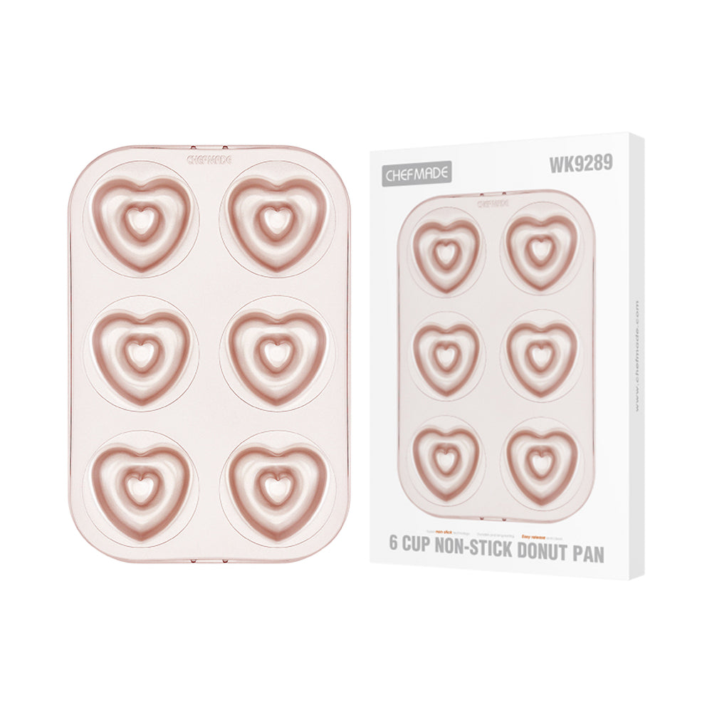 Chefmade 6 Cup Donut Heart Pan