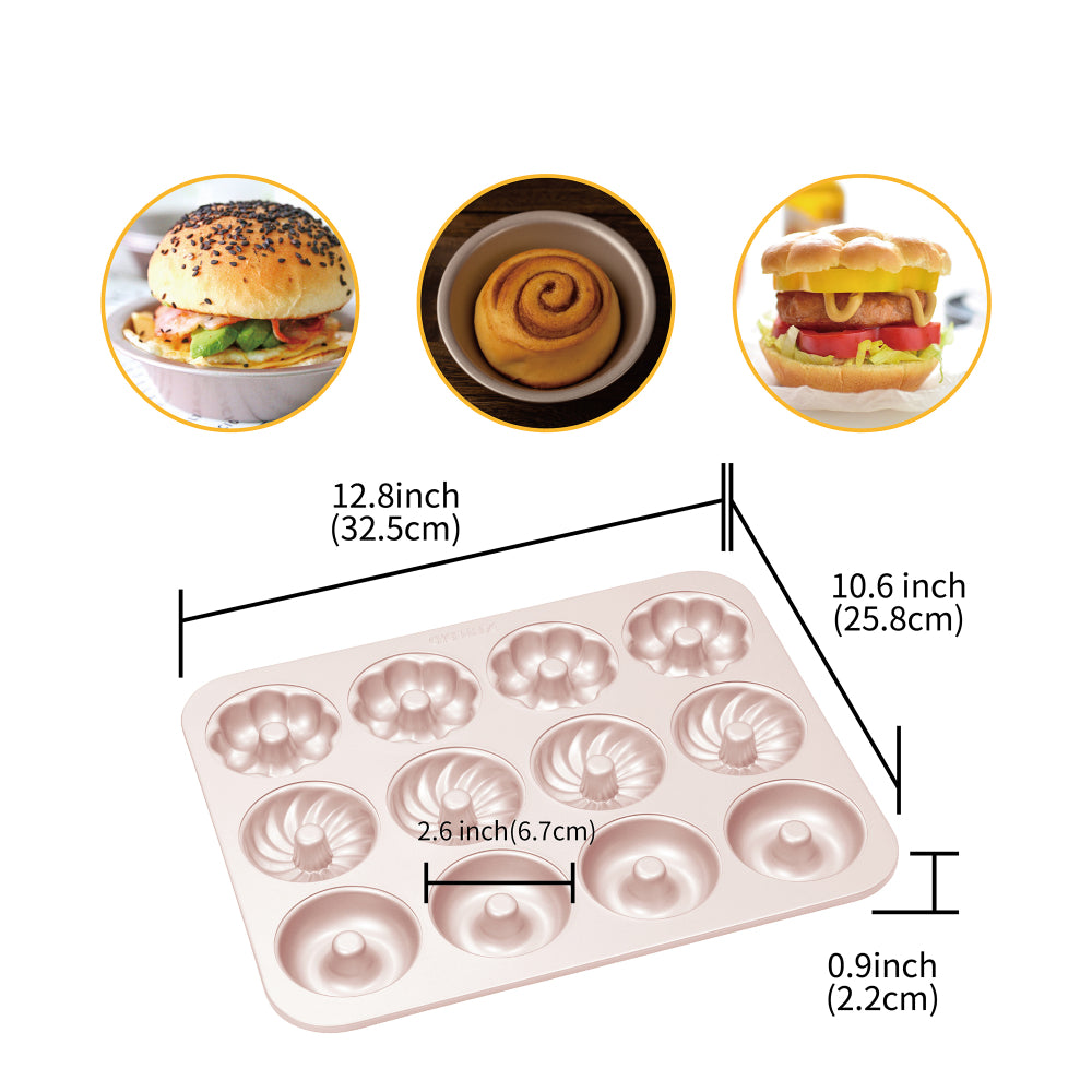 Chefmade 12 Cup Donut Pan Mixed Shapes