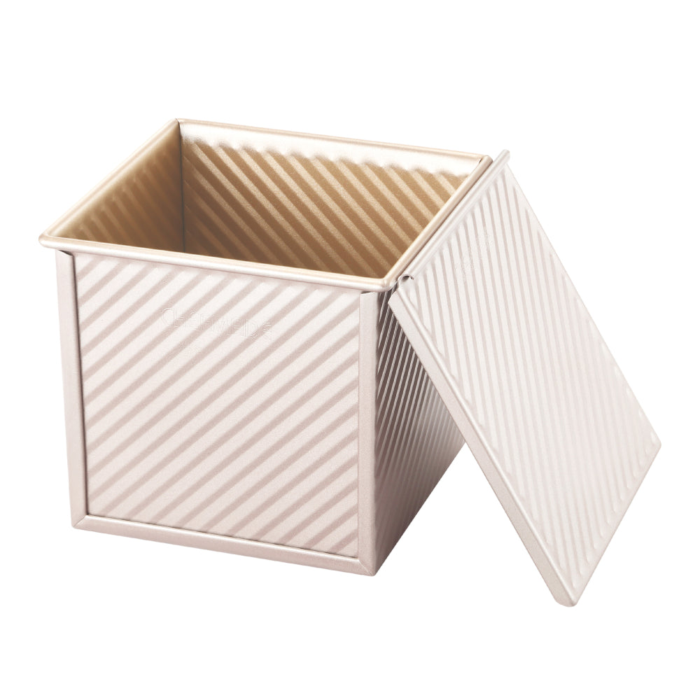 Chefmade Corrugated Square Loaf Pan With Cover 450g